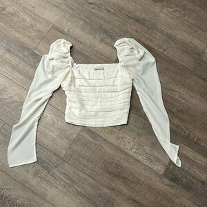 Abercrombie size M ruched white crop top